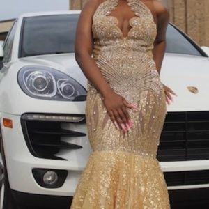 Gold Custom Prom Dress